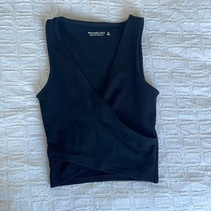 Abercrombie Soft A&F collection ribbed wrap top XS